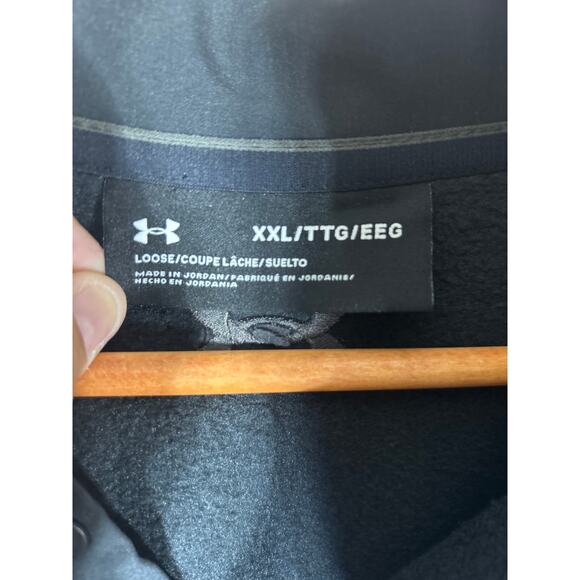 Under Armour Pullover Fleece Black XXL NEW Loose Zip Pockets Specialist Henley - Picture 5 of 8